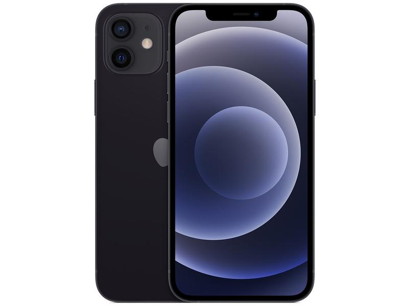 週末セール　Apple iPhone 12 ブラック 本体 iPhone 12 Apple 128GB Preto Tela 6,1” - Câm. Dupla 12MP iOS